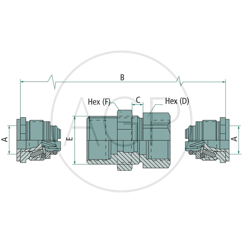 WEO-Zdířka 1/2 (16 mm) / 1/2 (16 mm); M30 x 2 vnější závit
