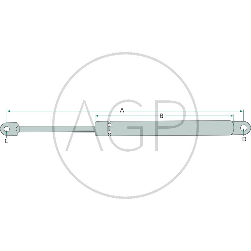 Plynová pružina o délce 223,5 mm