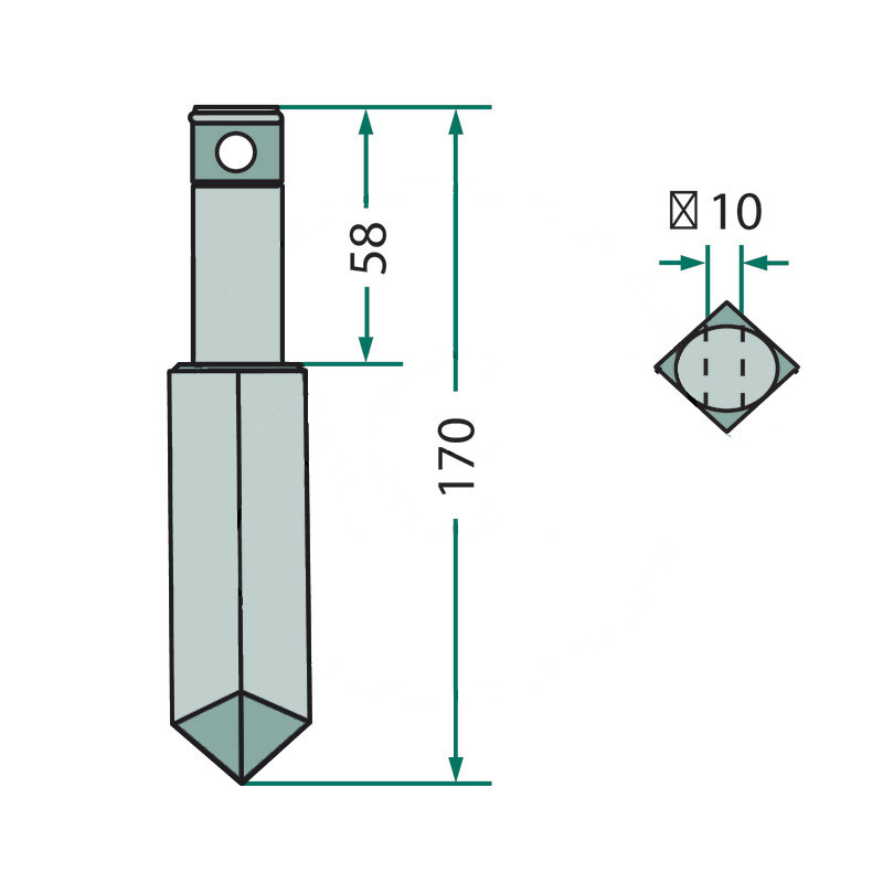 Hřeb rotační brány pro rotačnní brány Rau na typy RE 25, 30