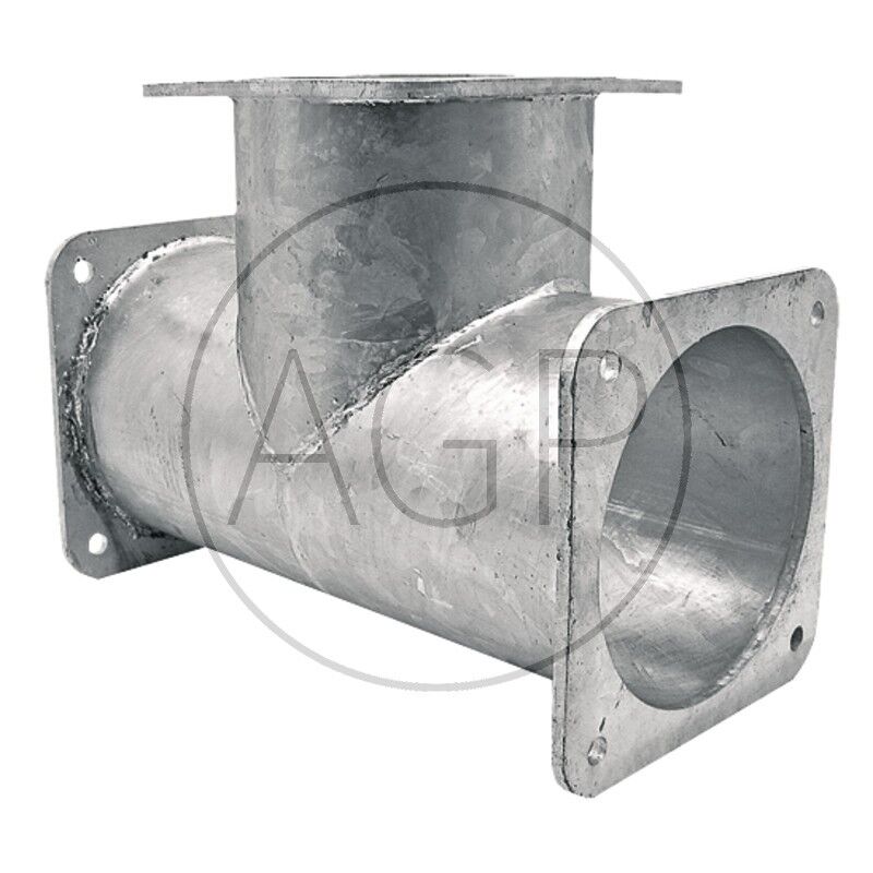 T-kus 90° 3x příruba 8 pro fekální vozy rozteč děr 180 x 180 mm