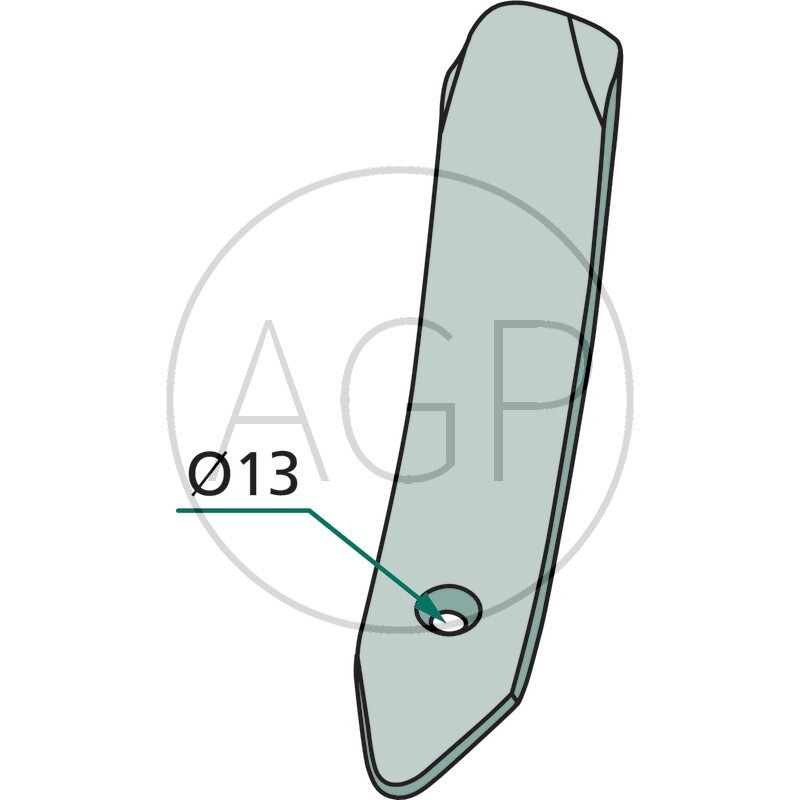 Vodící plát střední bez držáku 425 x 80 x 8 mm vhodný pro těžké kultivátory Köckerling