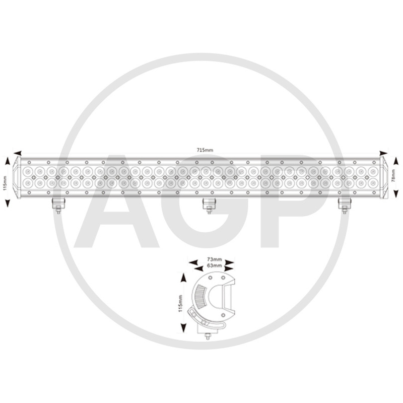 LED výkonná rampa, led pracovní světlo, délka 72 cm, svítivost 12 600 lumenů