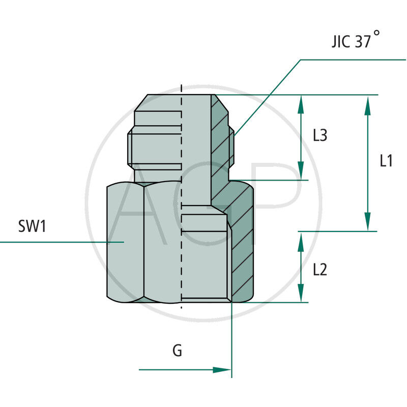 GA 9/16 M-JIC x 1/4 F-BSP
