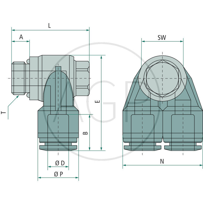 B-YVTEd-12-1/2-KU Y-rozdělovač-šroubení