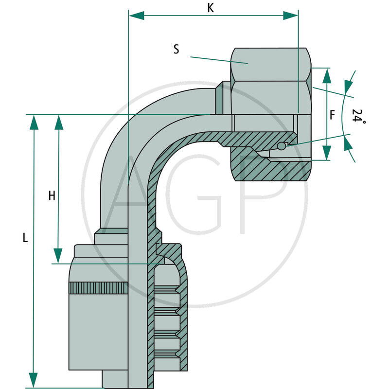 PNE 10 DKOL M22x1.5 90° (15L)