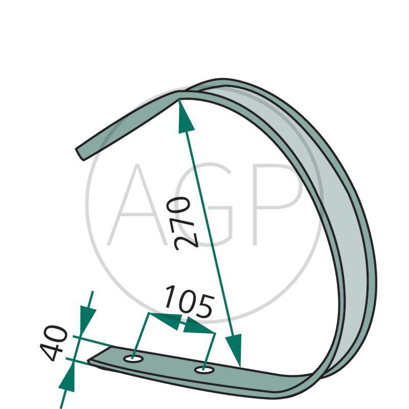 Stírací plech Kemper ve tvaru U, na typy Roll 60, 65, 80, SR55-4-465UL
