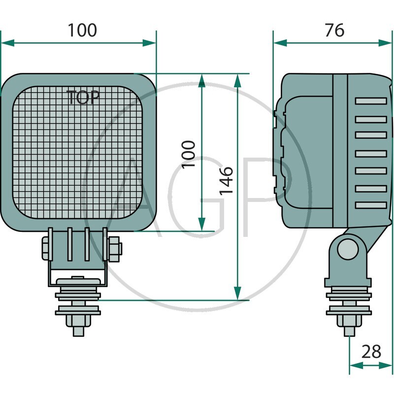 LED pracovní světlo hranaté 8 LED 12V a 24V
