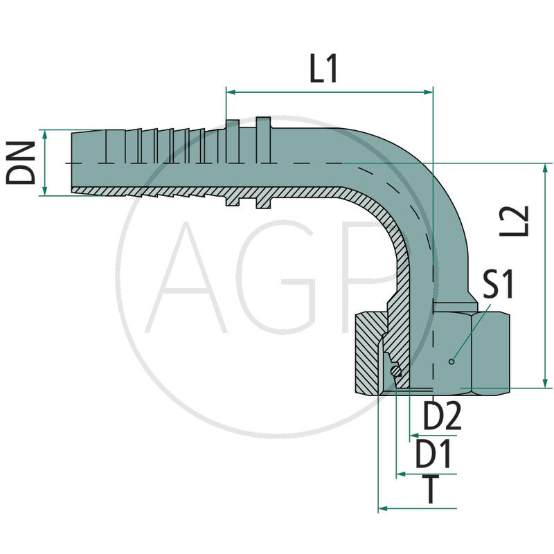 PN 25 DKOL 28 L 90° VA