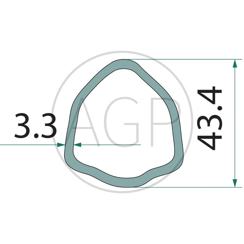 Trubka ke kardanu profilu trojúhelník o šířce 36,1 mm o délce 1 m