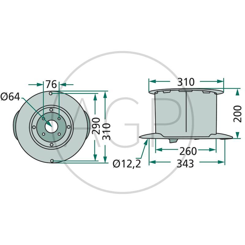 Žací kotouč pro Fella, na typy SM 165, 206, 240