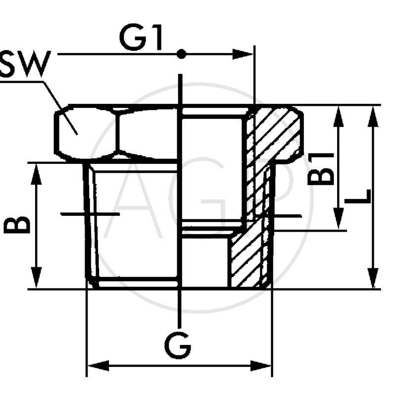 F-Rk-1/4-1/8-MSv Redukce šroubení kónické