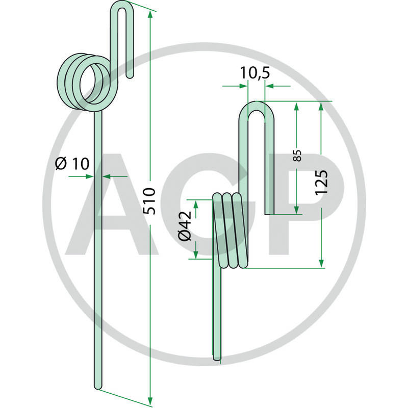Zavlačovací pero 510 x 10 mm vhodné pro John Deere