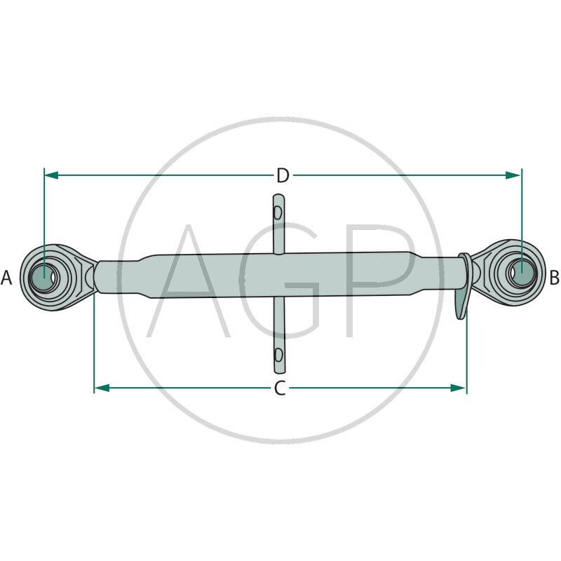 Třetí bod Standard pro traktor kat. 1-1 pracovní délka (D) 555 - 815 mm závit M30 x 3,5