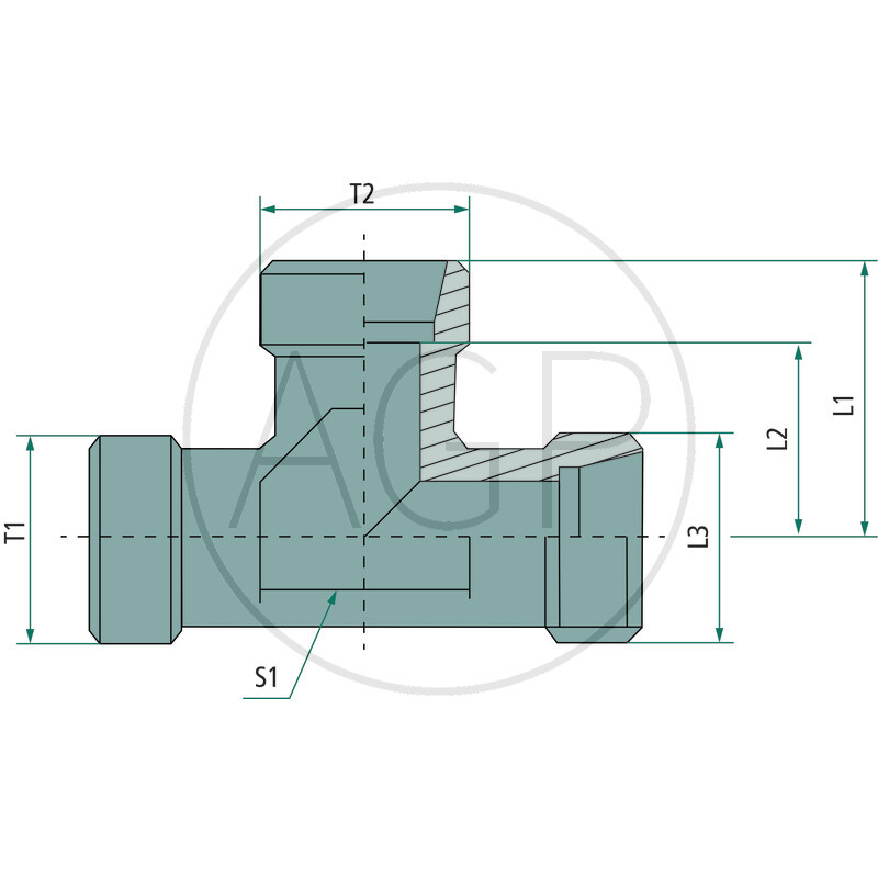 Šroubení T-typ X-TV 35 L se závitem M45 x 2