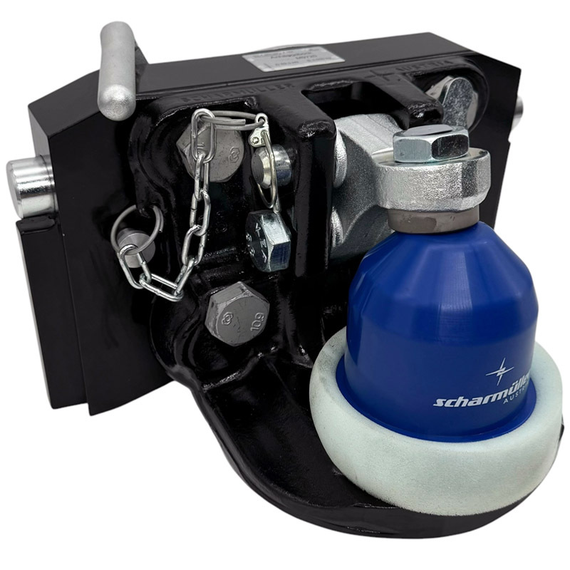 Scharmüller závěs s koulí K80 o šířce 320 mm s tloušťkou vedení 20 mm a bočními čepy 30 mm