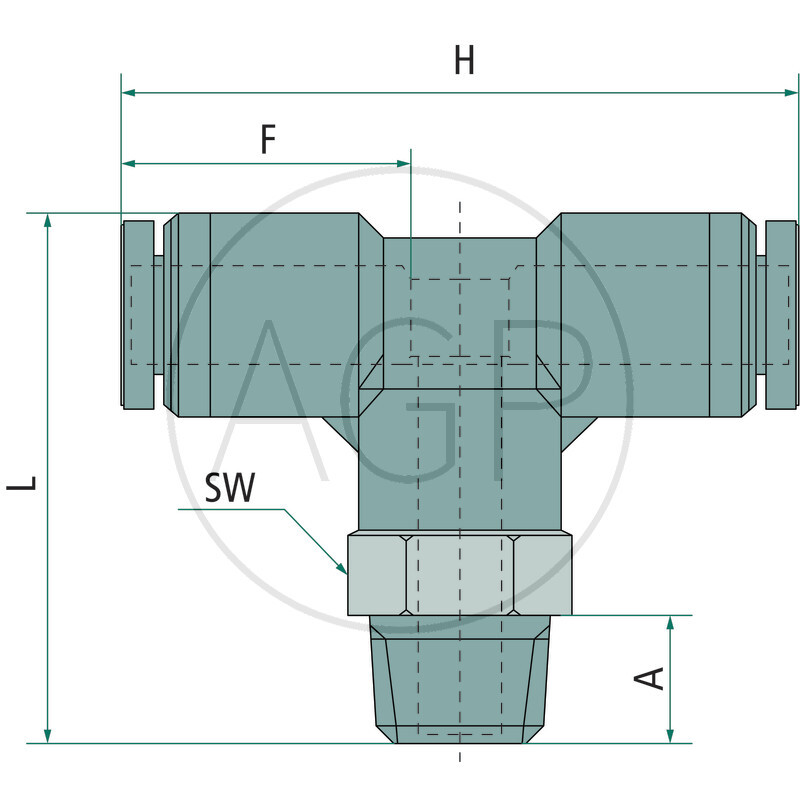 B-TEdk-10-3/8-KU -T-šroubení