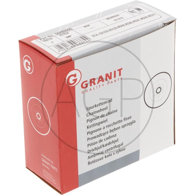 Řetězové kolo s rýhou pro Stihl, počet zubů 7, rozteč řetězu 3/8, na série 020, 030, MS
