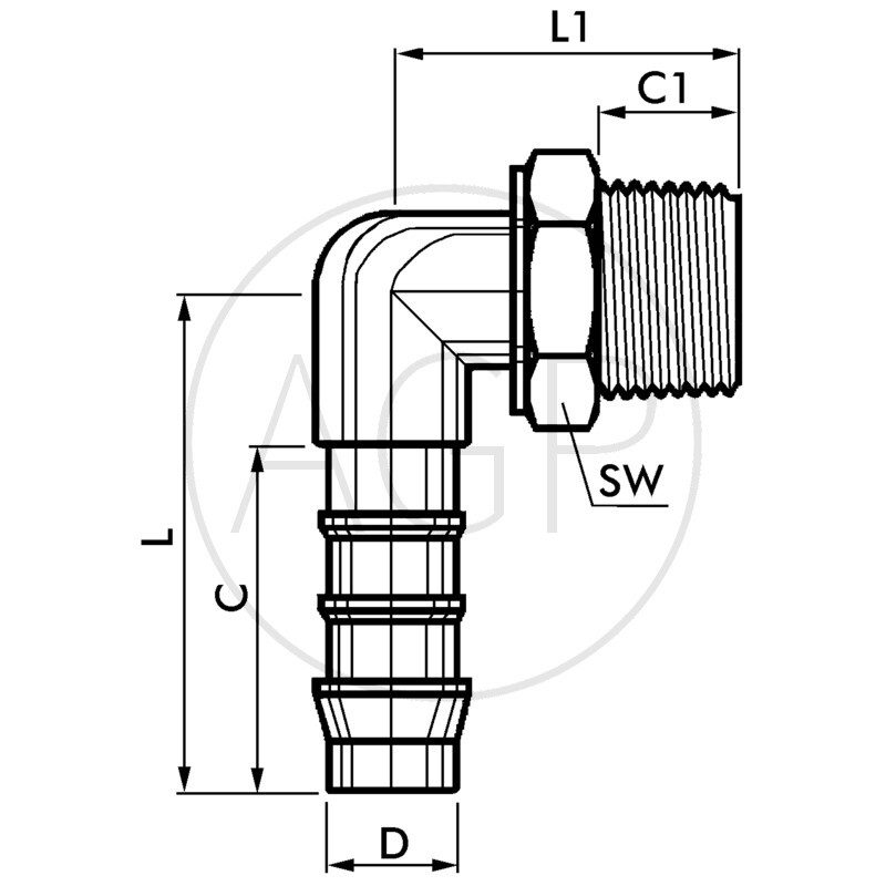 E-WETk-8-3/8-PA Úhlová šroubovací násada