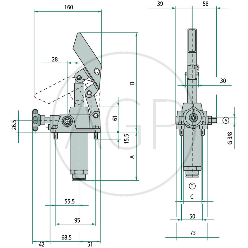Ruční čerpadlo typ EP S 45cc