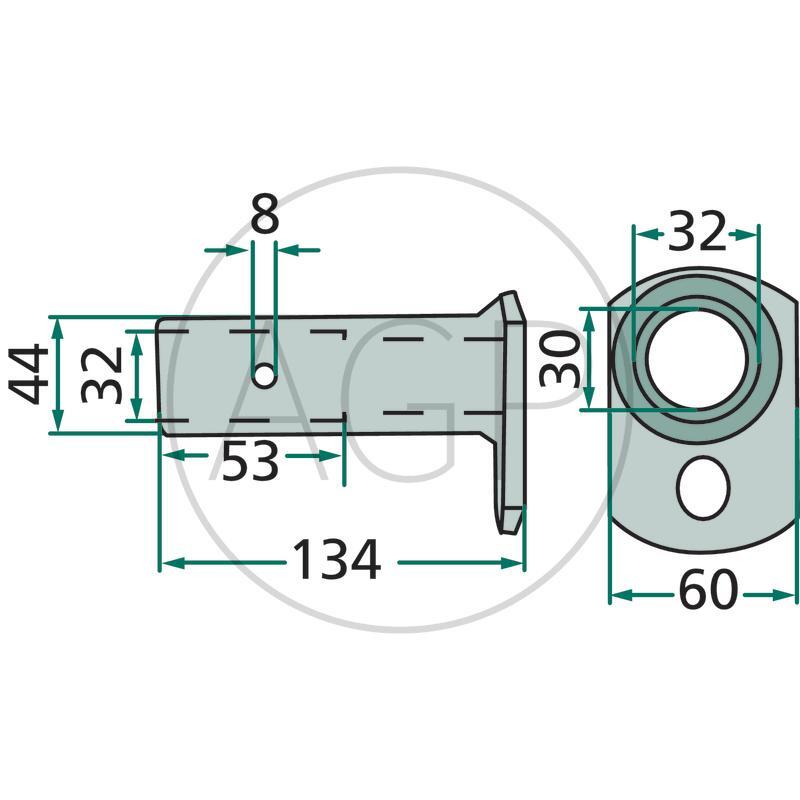 Pouzdro pro odnímatelné rameno pera pro Fella, na typy TS 320, 330, 380, 335DN, 385DN, 415DN, 780 Hydro