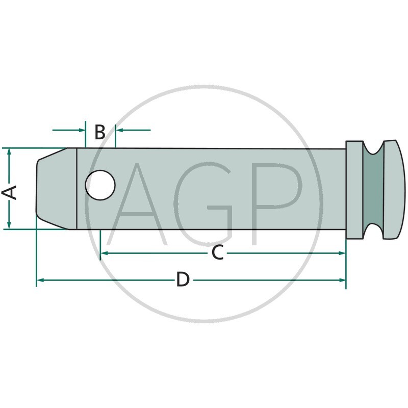 Čep třetího bodu traktoru průměr 25 mm délka 97 mm