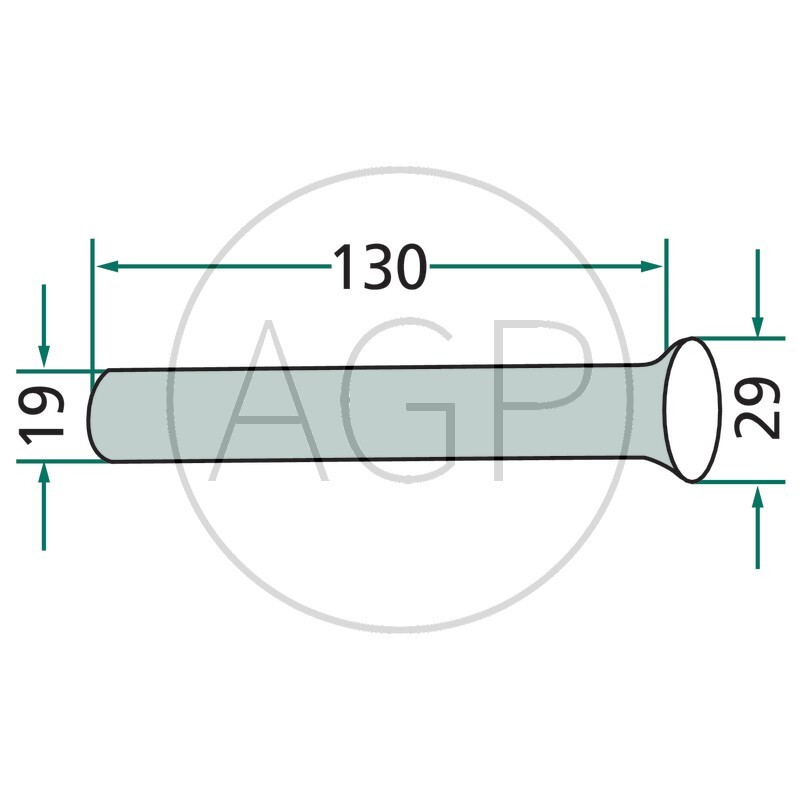 Navařovací protikus, čep karháku výklopného rovný délka 130 mm