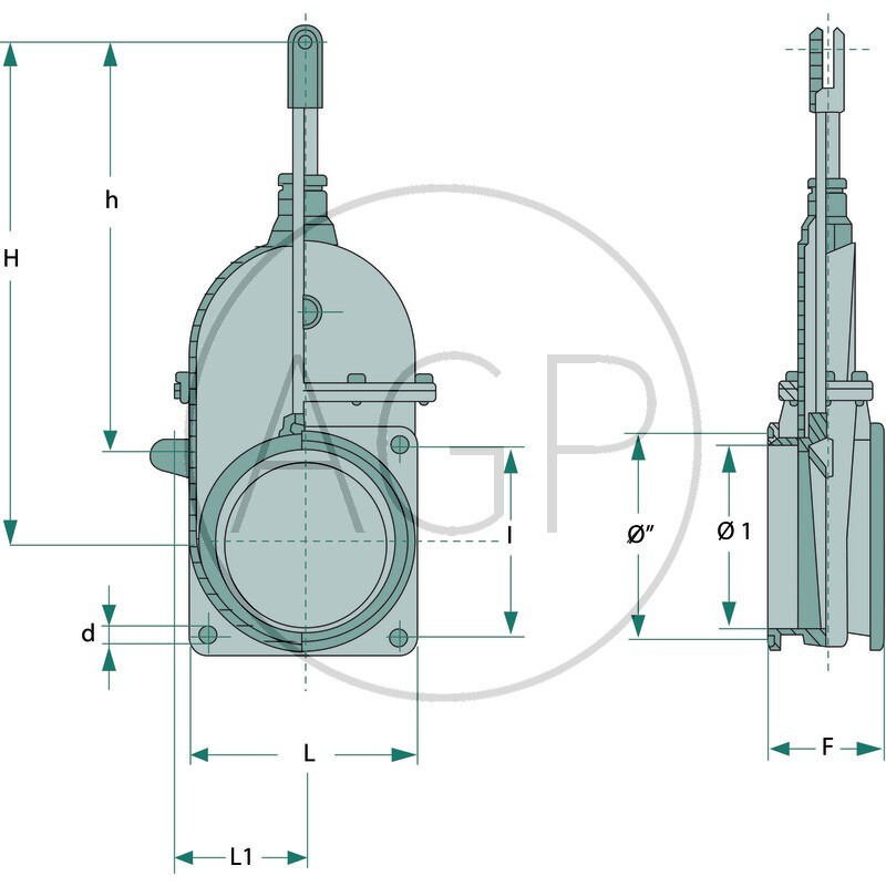 MZ šoupě 5 pístové příruba x závit pro fekální vozy typ 0070 (7F)