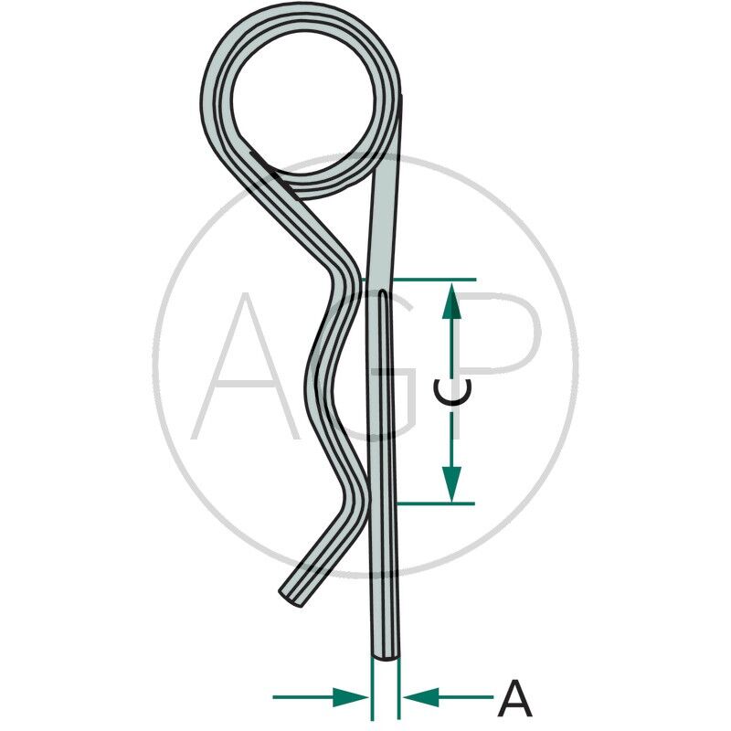 Bezpečnostní sada dvojitě zahnutých závlaček pro třetí bod s obsahem balení 5 ks a průměrem 6 mm