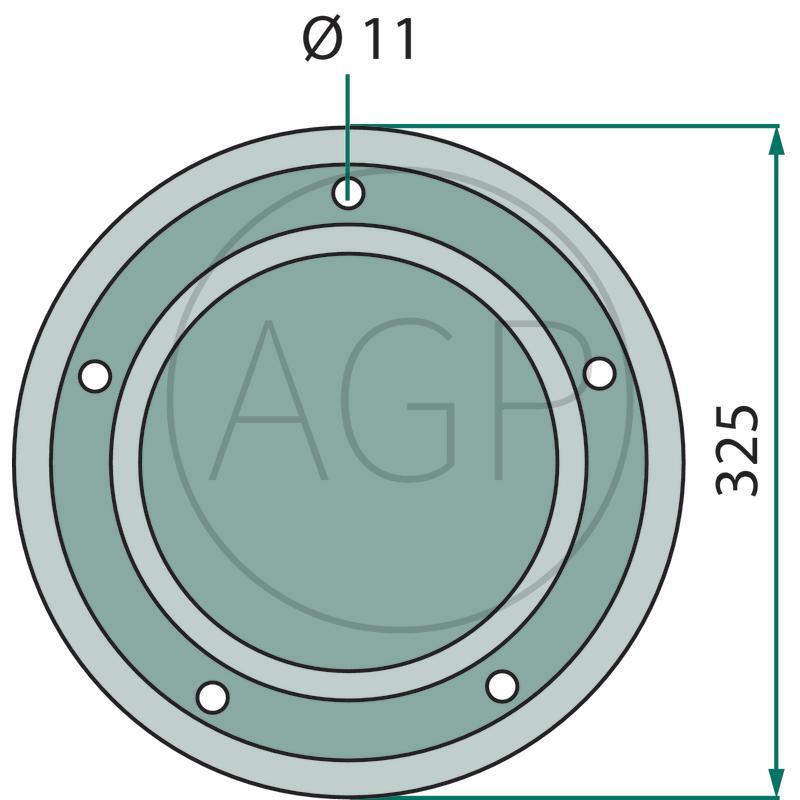 Opěrný kluzný talíř stroje Pöttinger, na typy Cat 270, 270F, 310F