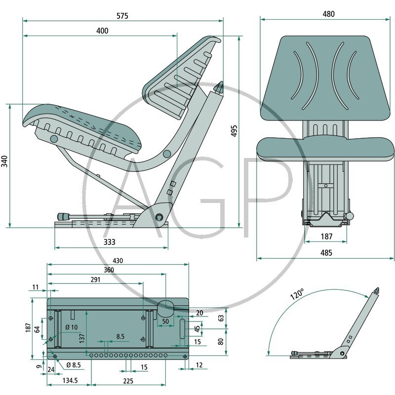Traktorová sedačka sklápěcí vhodná pro traktory Deutz