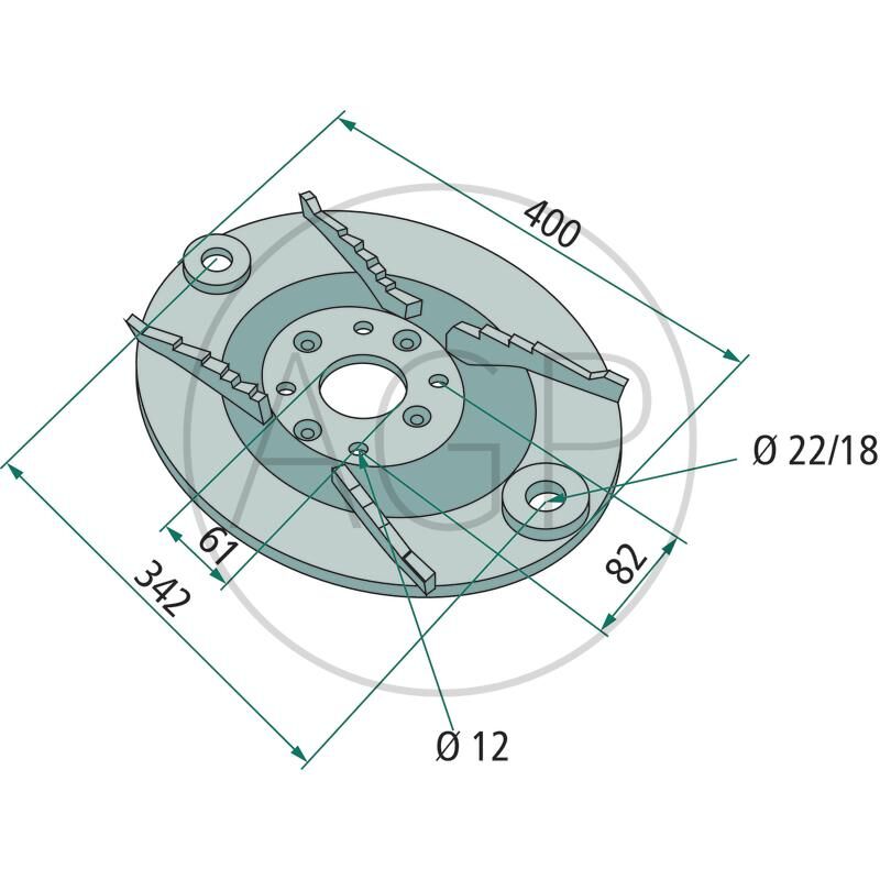 Žací disk se 4 unášecími žebry pro diskové sekačky Mörtl, na typy HT 295S, HT 335S, HT 375S, HT 415S