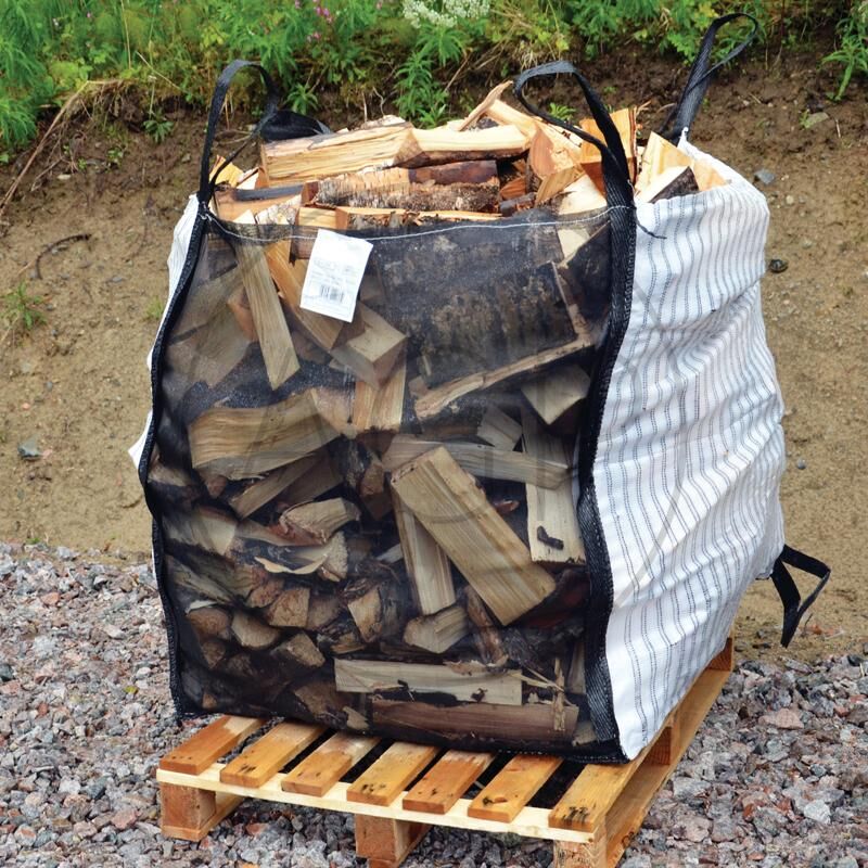 Big-Bag vak na palivové dřevo o rozměru 800 × 950 × 1000 mm a nosnosti 1000 kg