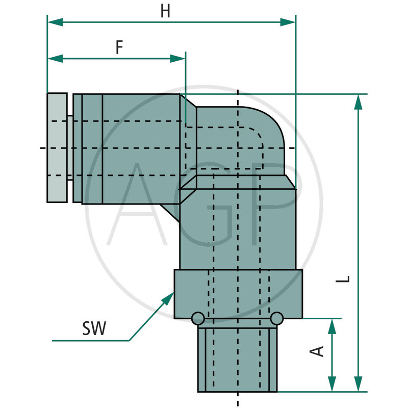 B-WEd-8-3/8-KU Úhlové šroubení