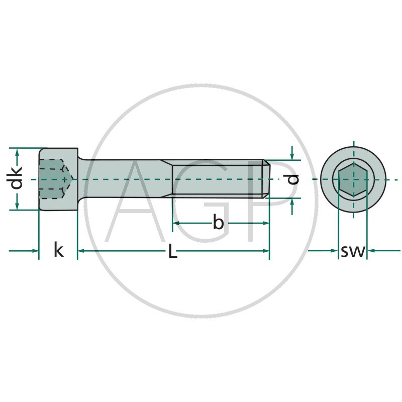 Šroub válce M10 o délce 55 mm s pevností 8.8