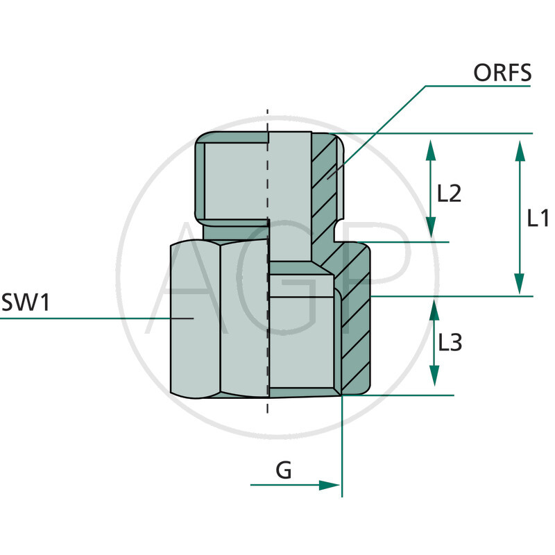 GA 1.3/16 M-ORFS x 1/2 F-BSP
