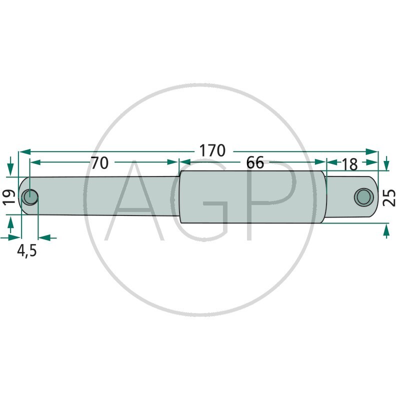 Kolík třetího bodu stupňovitý kat. 1-2 délka 170 mm