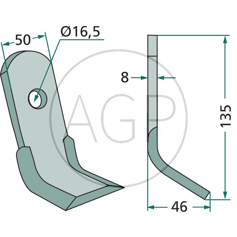Mulčovací Y-nůž vhodný pro mulčovače Humus