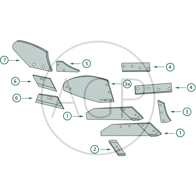 Výměnné špičaté ostří levé provedení pro Krone na typ KG 181