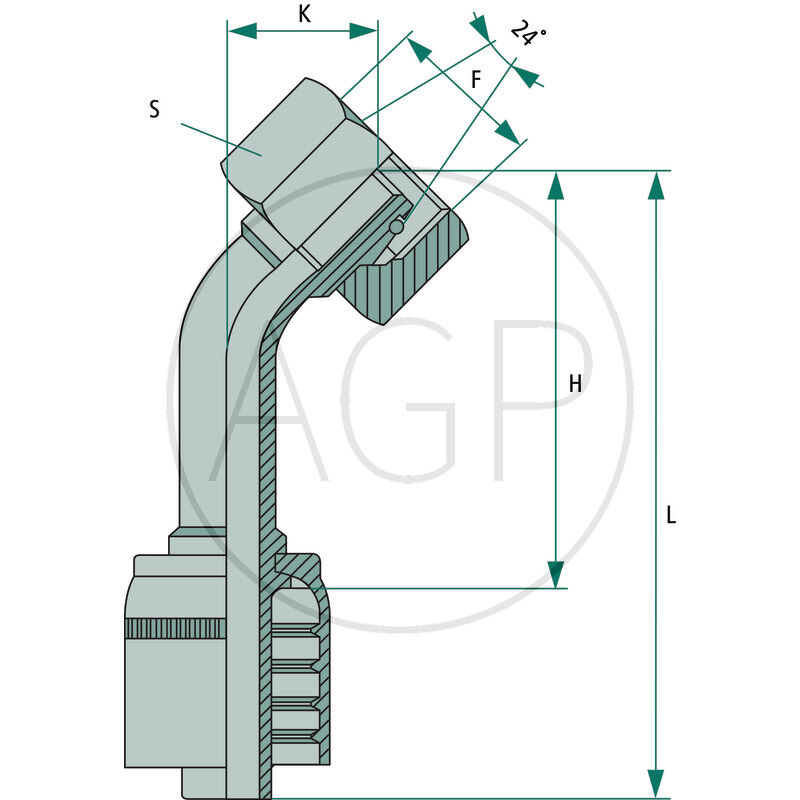 PNE 20 DKOL M30x2.0 45° (22L)