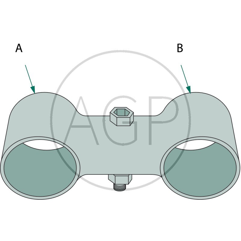 Stájová sponka dvojitá s 1 šroubem 34 x 34 mm