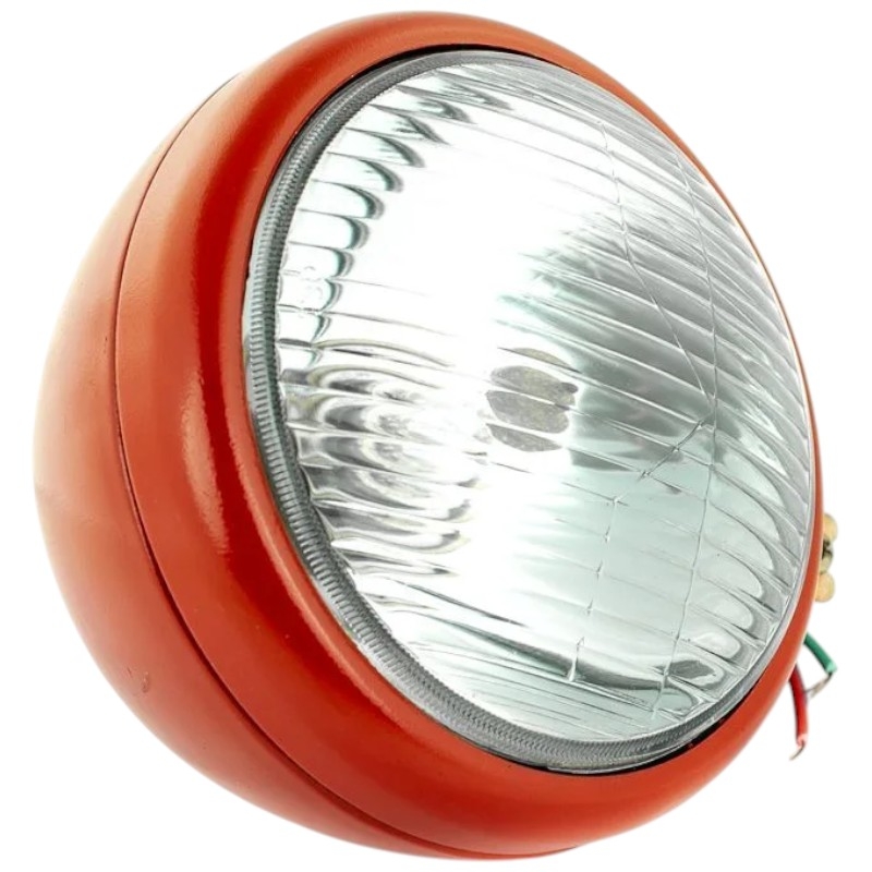 Přední kovový halogenový světlomet H4 12 V / 100/90 W o průměru 150 mm v červené barvě