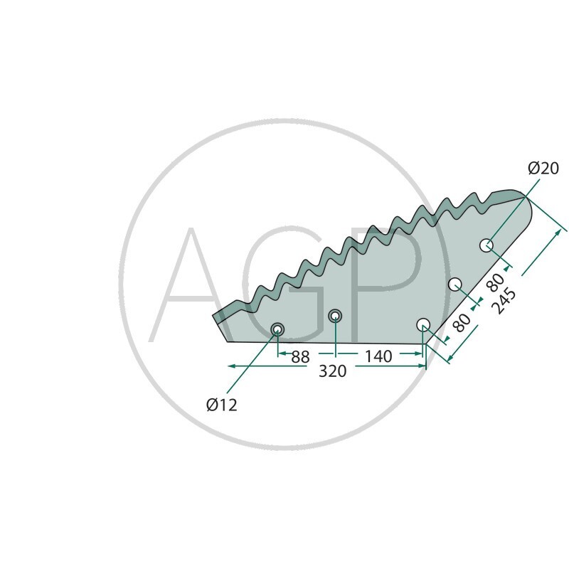 Náhradní nůž pro krmný vůz AGM, AVM, Faresin