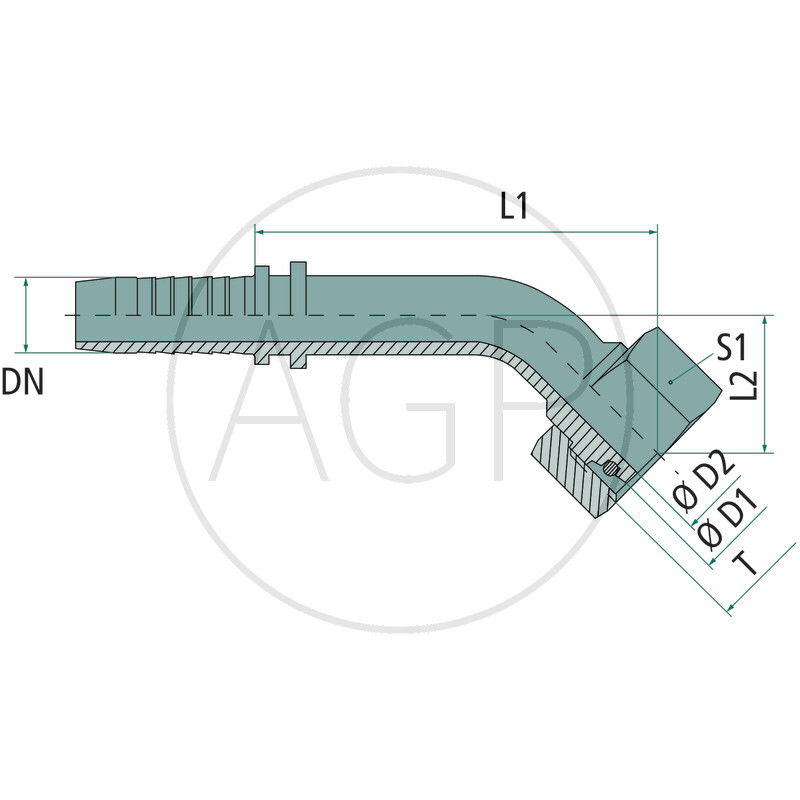 PN 08 DKOL 10 L 45° VA