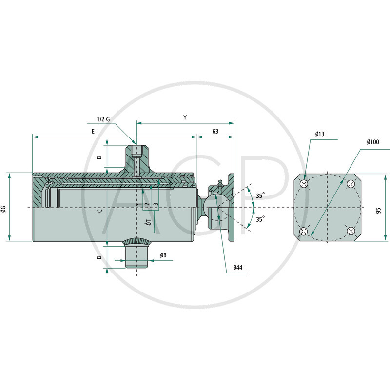 Teleskopický válec .-AO-K-45-61-76-91-107-H1475