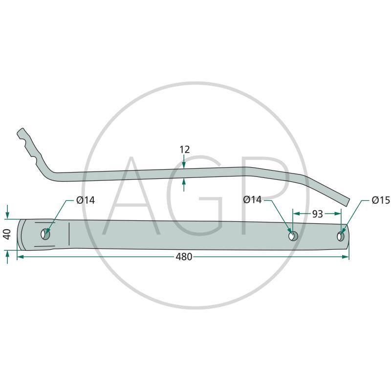 Rameno pera pro Kuhn, na typy GF 422, 4000M, 4000T, 4201MH, 6001MH, 6301MH, 6301MHO