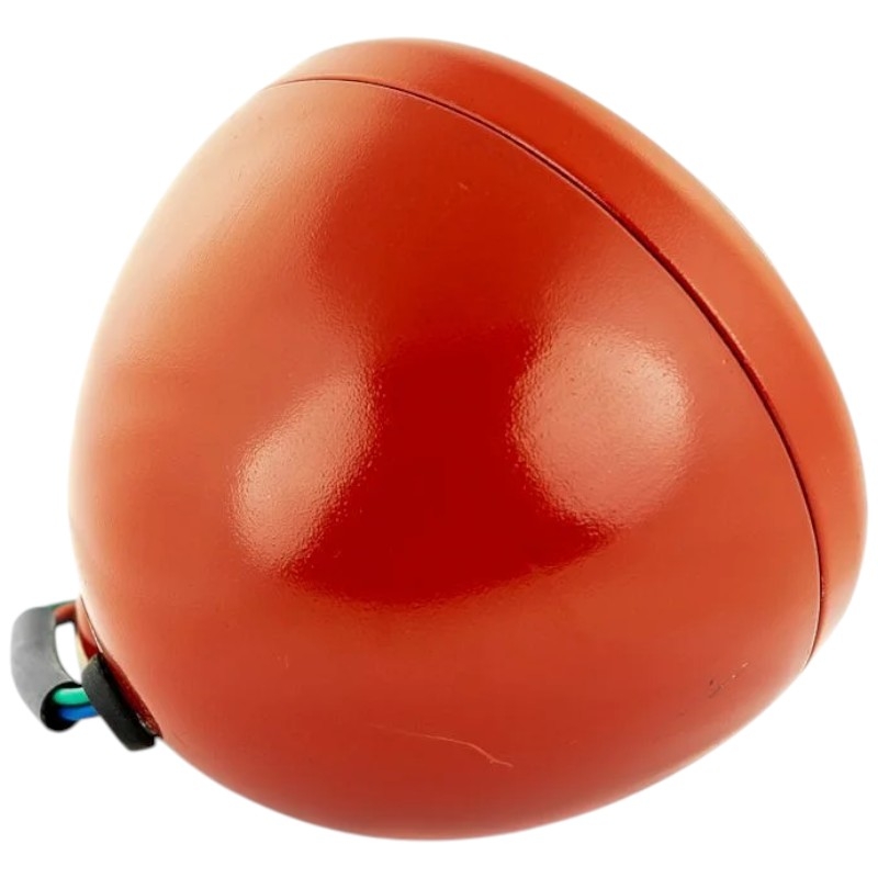 Přední kovový halogenový světlomet H4 12 V / 100/90 W o průměru 150 mm v červené barvě