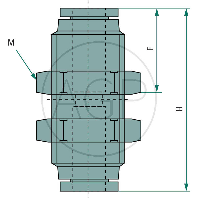 B-GSV-10-KU Přímá přepážková spojka