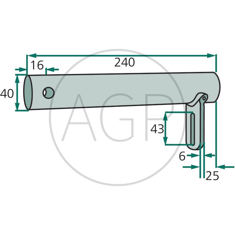 Ložisková trubka ramene délka 240 mm Deutz-Fahr, Vicon/PZ, na série SwatMaster, Andex