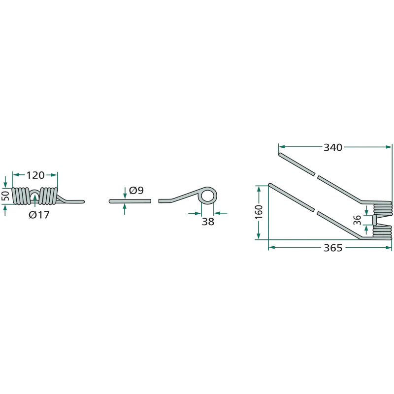 Pero obraceče pravé červené o délce 365 mm vhodné pro Niemeyer pro typy HR