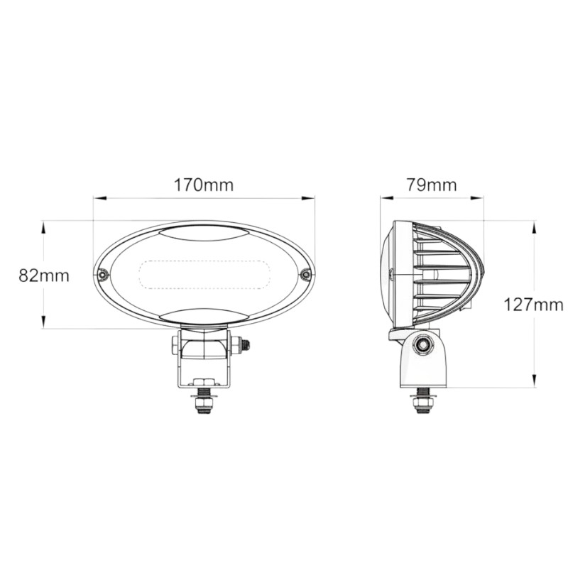 LED pracovní oválné světlo na kabinu pro traktory John Deere